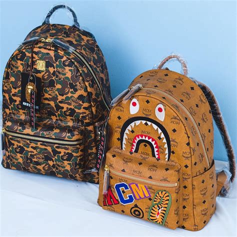 mcm x bape backpack